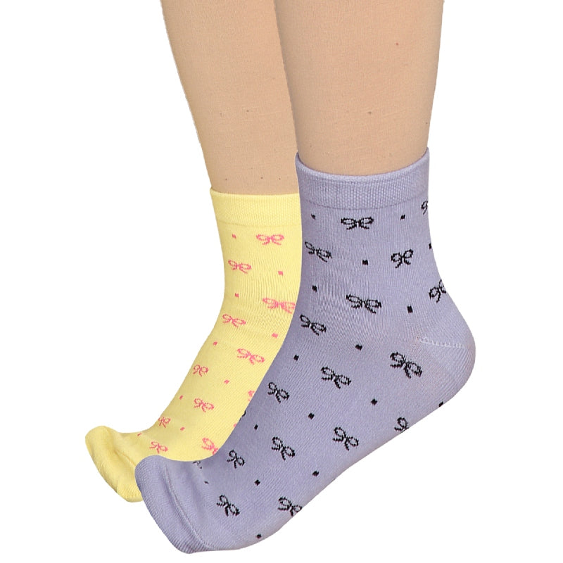 Bodycare Womens Mid Calf Printed Socks Pack Of 2