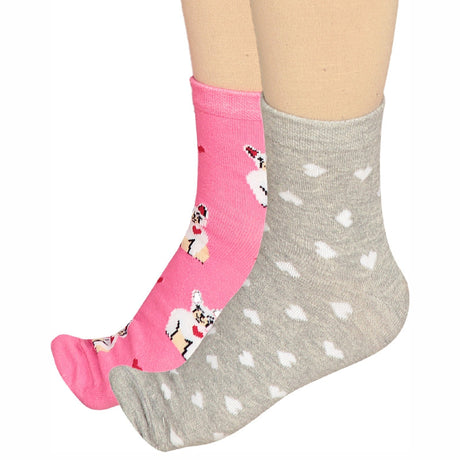 Bodycare Womens Mid Calf Printed Socks Pack Of 2