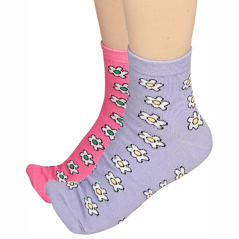 Bodycare Womens Mid Calf Printed Socks Pack Of 2