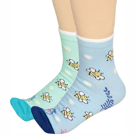 Bodycare Womens Mid Calf Printed Socks Pack Of 2