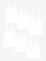 Boys 100% Cotton Vest Round Neck Sleeveless Pack of 6