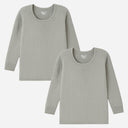 Quilt Antibacterial Unisex Thermal Tops Round Neck Full Sleeves Pack Of 2