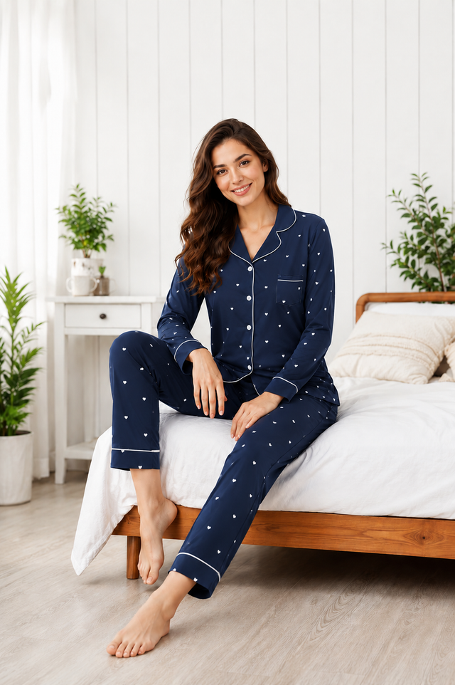 Bodycomfy Women's Night Suit - Navy