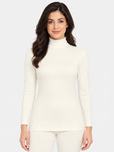 Women Full Sleeve Thermal Top with High Neck Design for Winter Wear, Warm Base Layer Comfort and Regular Use - Pack of 1