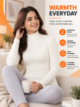 Women Full Sleeve Thermal Top with High Neck Design for Winter Wear, Warm Base Layer Comfort and Regular Use - Pack of 1