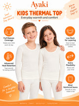 Unisex Kids Thermal Top Round Neck Full Sleeves for Winter Layering and Cold Weather Comfort - Pack of 1