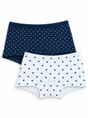 Girls 100% Cotton Boyshorts with Inner Elastic and Stretch for Everyday Innerwear Comfort - Pack of 2