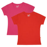 Bodycare Girls Cotton Round Neck Half Sleeves Tshirt Pack Of 2