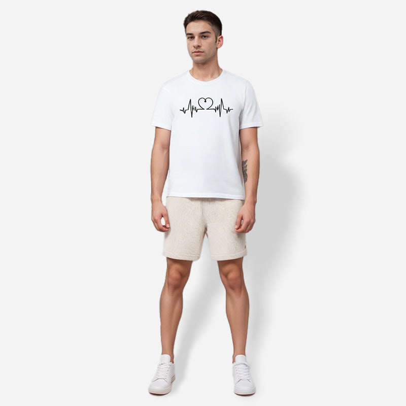 DYCA Men Tshirt Round Neck Half Sleeves - White