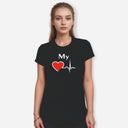 DYCA Women Tshirt Round Neck Half Sleeves - Black