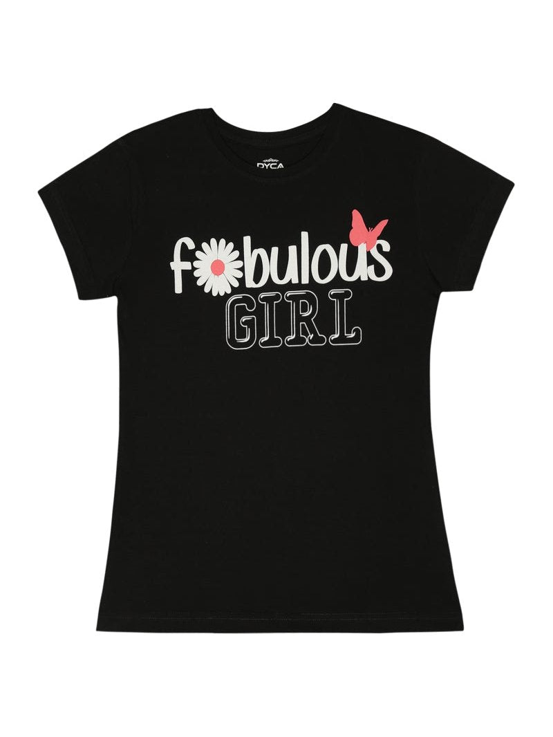 Girls 100% Cotton T-Shirt Round Neck Half Sleeves - Bodycare