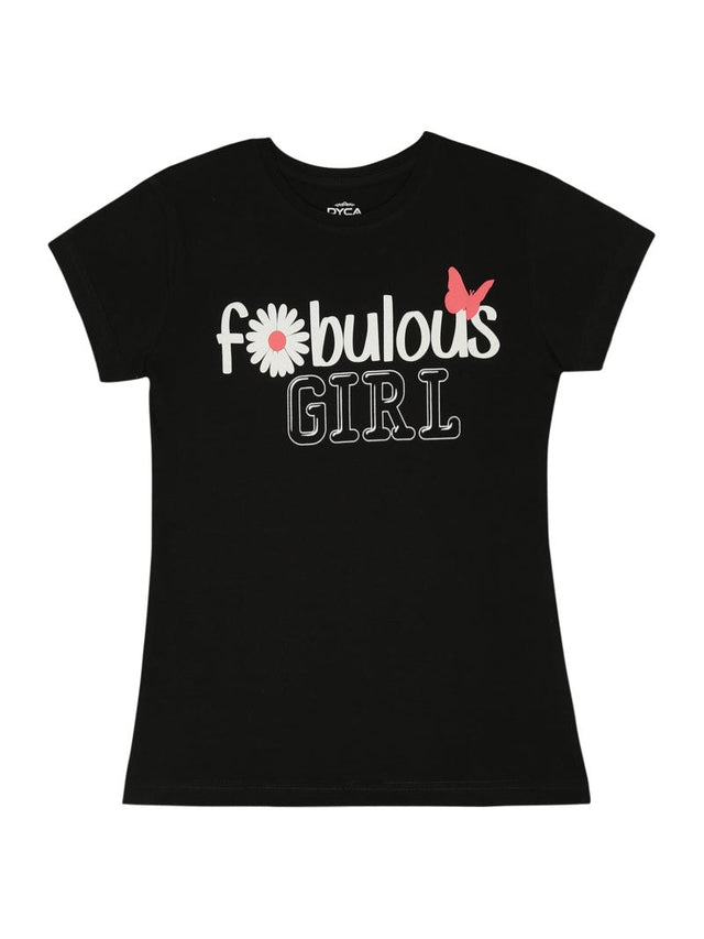 Girls 100% Cotton T-Shirt Round Neck Half Sleeves - Bodycare