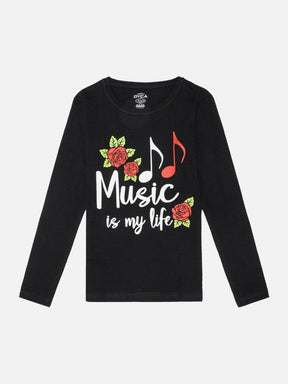 Girls 100% Cotton T-Shirt Round Neck Full Sleeves - Bodycare