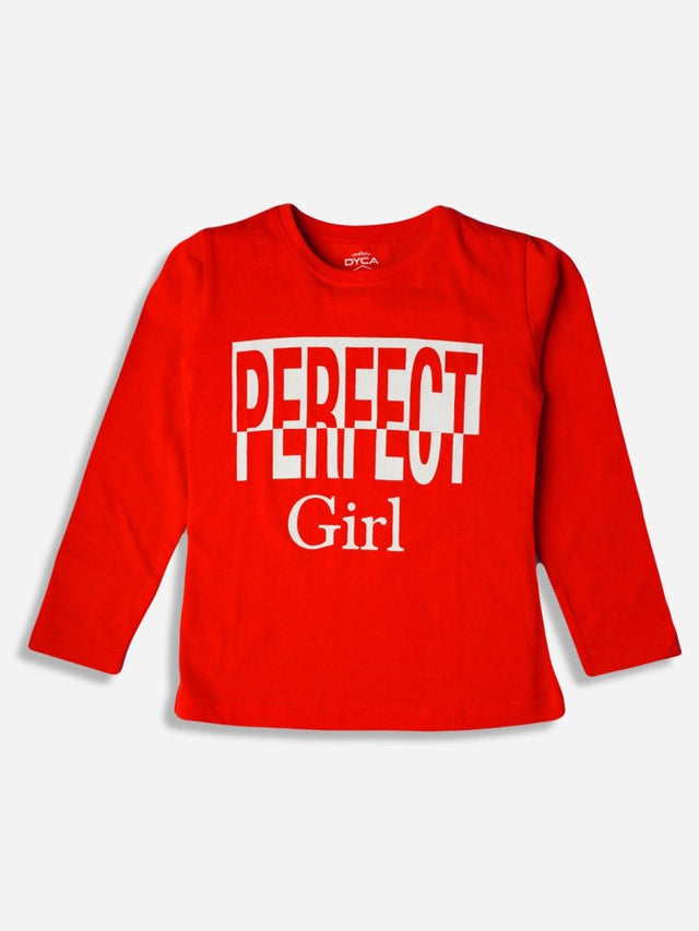 Girls 100% Cotton T-Shirt Round Neck Full Sleeves - Bodycare
