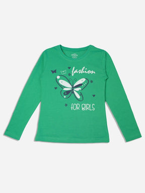Girls 100% Cotton T-Shirt Round Neck Full Sleeves - Bodycare