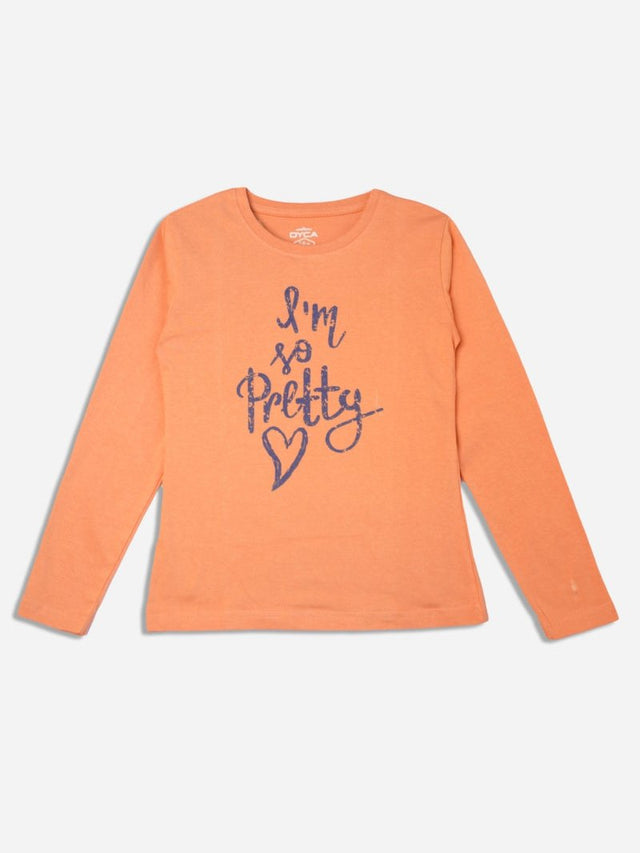 Girls 100% Cotton T-Shirt Round Neck Full Sleeves - Bodycare