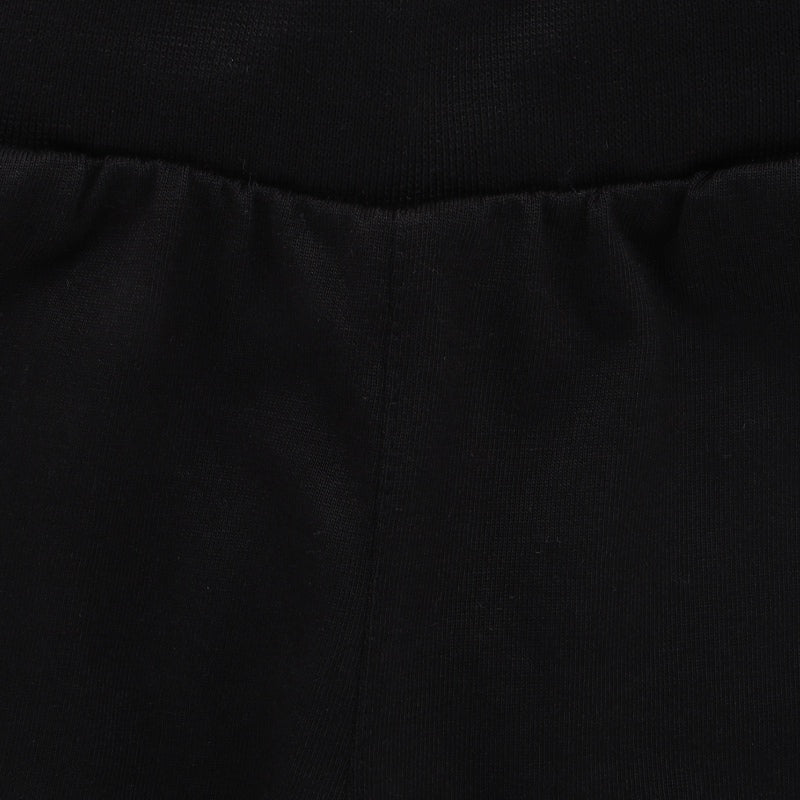 Close-up of black kids innerwear fabric with soft elastic waistband