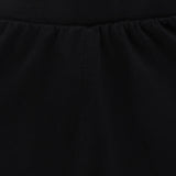 Close-up of black kids innerwear fabric with elastic waistband and soft texture