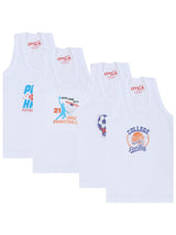 Boys Vest Round Neck Sleeveless Pack of 4 - Bodycare