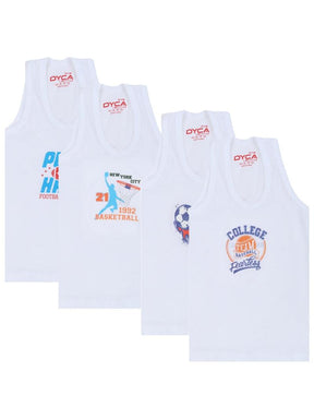 Boys Vest Round Neck Sleeveless Pack of 4 - Bodycare