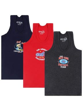 Boys Vest Round Neck Sleeveless Pack of 3 - Bodycare