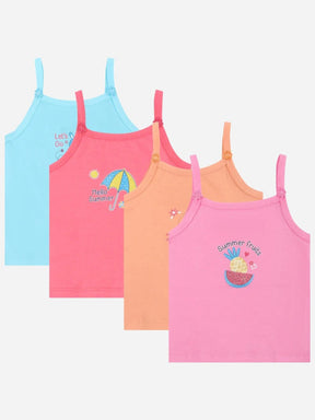 Girls Vest Dori Neck Sleeveless Pack of 4 - Bodycare