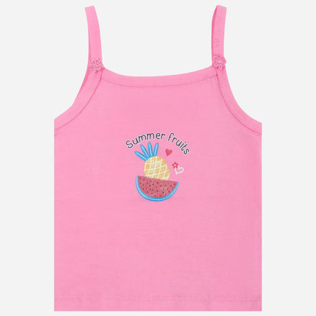 DYCA Girls Cotton Printed Vest Dori Neck Sleeveless Pack Of 4