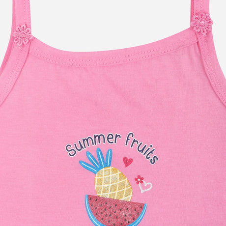 DYCA Girls Cotton Printed Vest Dori Neck Sleeveless Pack Of 4