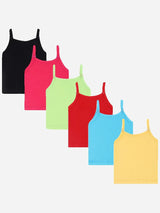 Girls Vest Dori Neck Sleeveless Pack of 6 - Bodycare