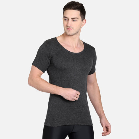 DYCA Thermal Men Top Round Neck Half Sleeves Solid