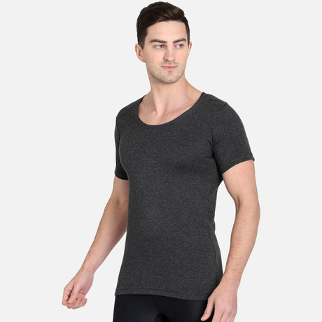 DYCA Thermal Men Top Round Neck Half Sleeves Solid