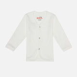 DYCA Unisex Thermal Top Front Open Full Sleeves Solid - Off White & Charcoal Melange