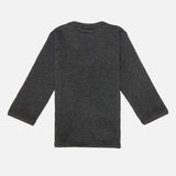 DYCA Unisex Thermal Top Front Open Full Sleeves Solid - Off White & Charcoal Melange