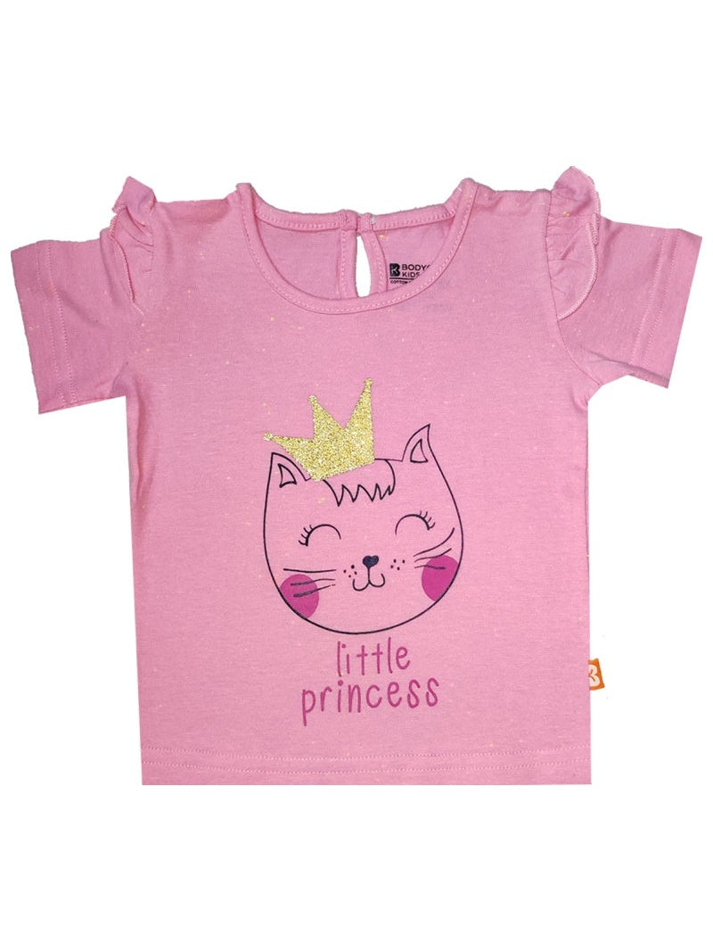 Baby Girls T-Shirt Round Neck Half Sleeves Pack of 1 - Bodycare