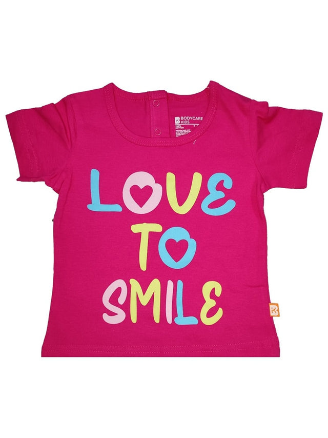 Baby Girls Cotton T-Shirt Round Neck Half Sleeves Pack of 1 - Bodycare