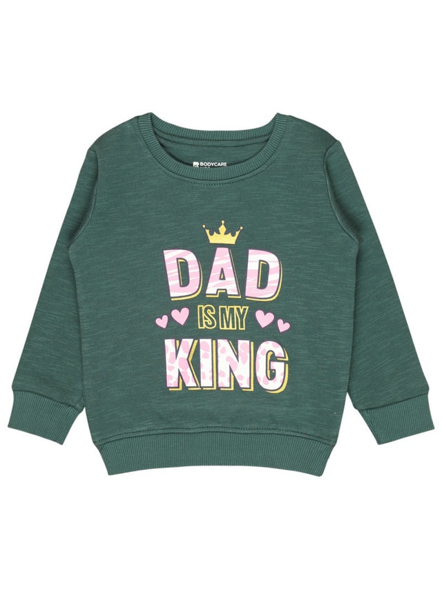 Baby Girls Round Neck Full Sleeve Sweatshirt for Everyday Casual Wear, Easy Winter Styling and Comfortable Movement