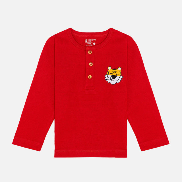 Boys T-Shirt Henley Neck Full Sleeves - Bodycare
