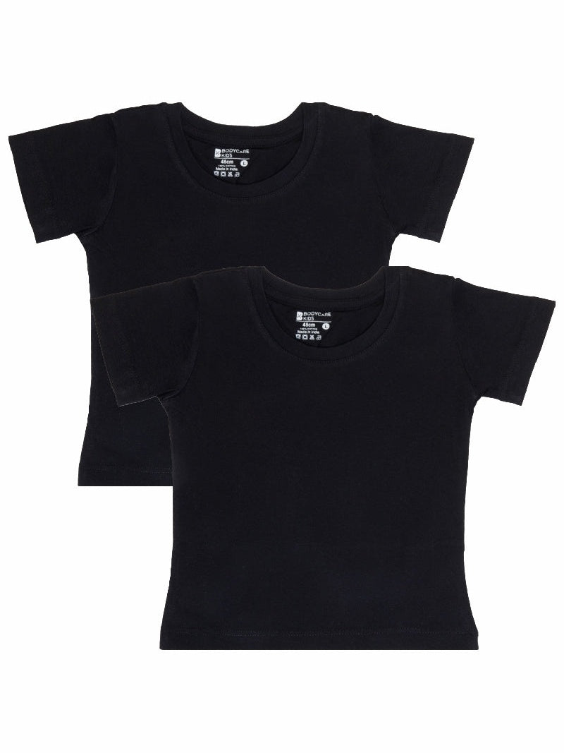 Baby Girls Cotton T-Shirt Round Neck Half Sleeves Pack of 2 - Bodycare