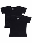 Baby Girls Cotton T-Shirt Round Neck Half Sleeves Pack of 2 - Bodycare