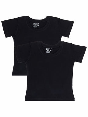 Baby Girls Cotton T-Shirt Round Neck Half Sleeves Pack of 2 - Bodycare
