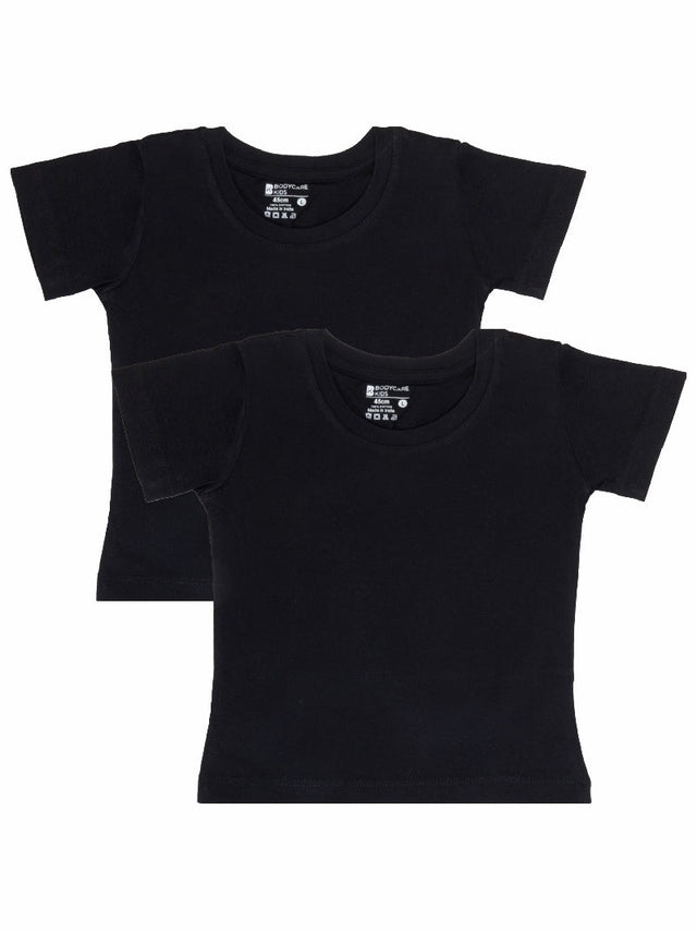 Baby Girls Cotton T-Shirt Round Neck Half Sleeves Pack of 2 - Bodycare