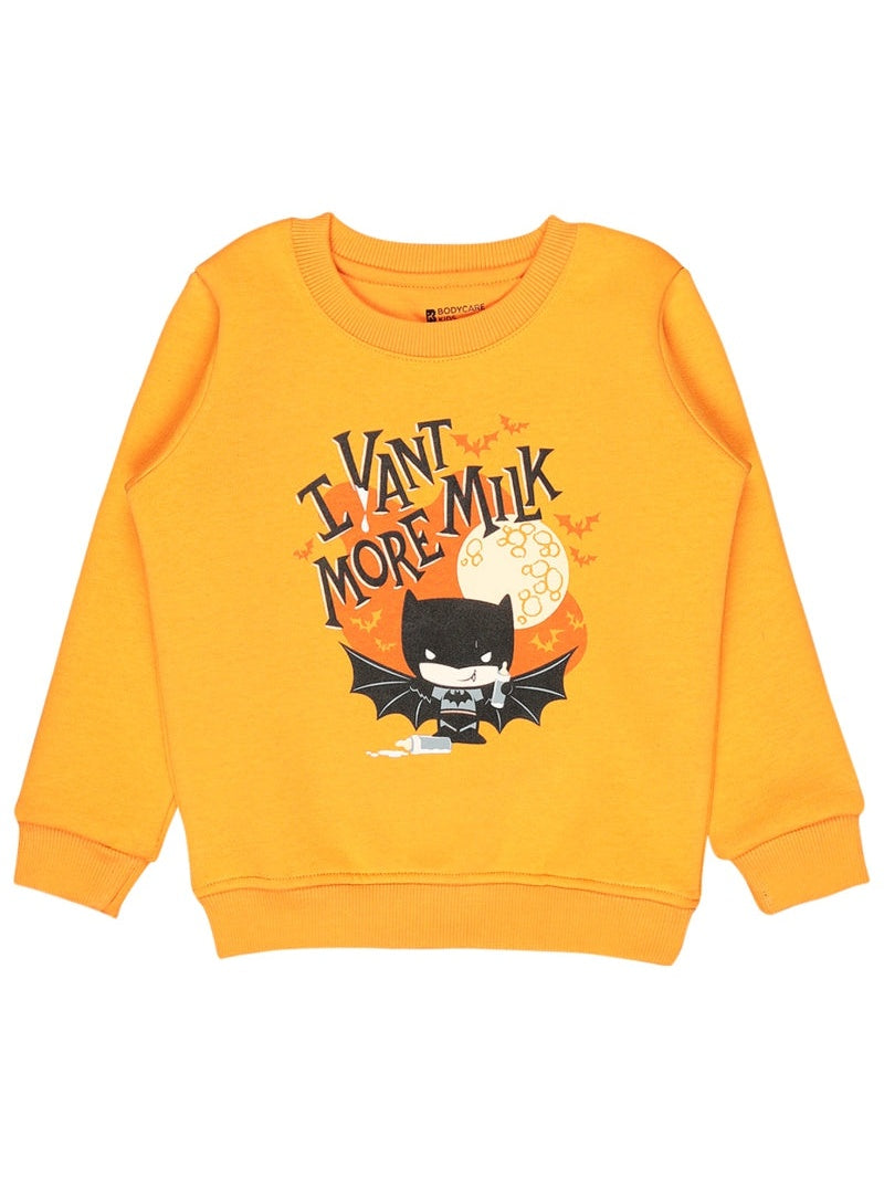 Bodycare Boys Fleece Round Neck Full Sleeves Printed Sweat Shirt