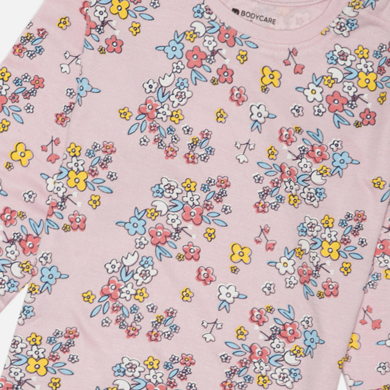 Baby Girls Cotton Interlock T-Shirt with Regular Fit and Soft Breathable Fabric for Everyday Casual Wear
