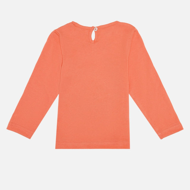Baby Girls 100% Cotton Printed Full Sleeve T-Shirt with Regular Fit for Casual, Everyday Wear and Regular Use