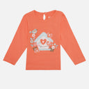 Baby Girls 100% Cotton Printed Full Sleeve T-Shirt with Regular Fit for Casual, Everyday Wear and Regular Use