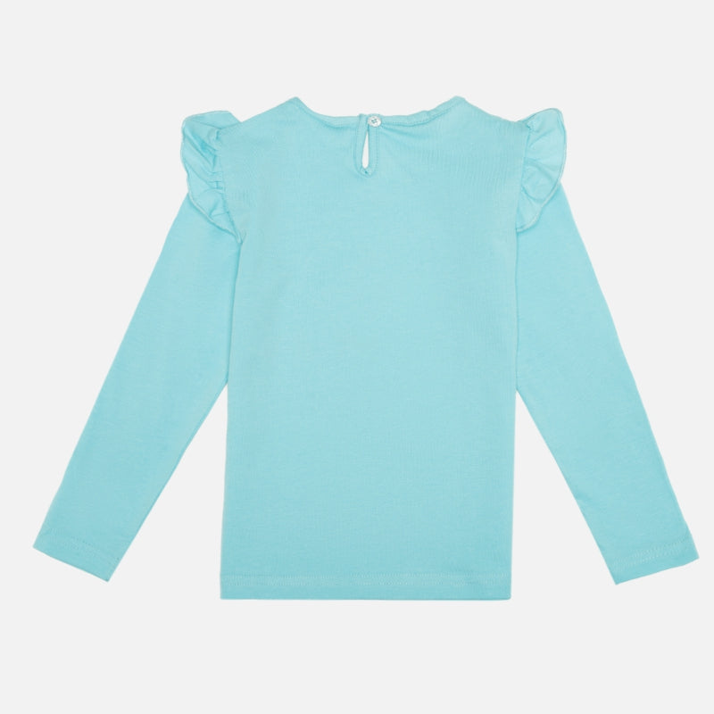Baby Girls 100% Cotton Printed Full Sleeve T-Shirt with Regular Fit for Everyday Casual Wear and Regular Use