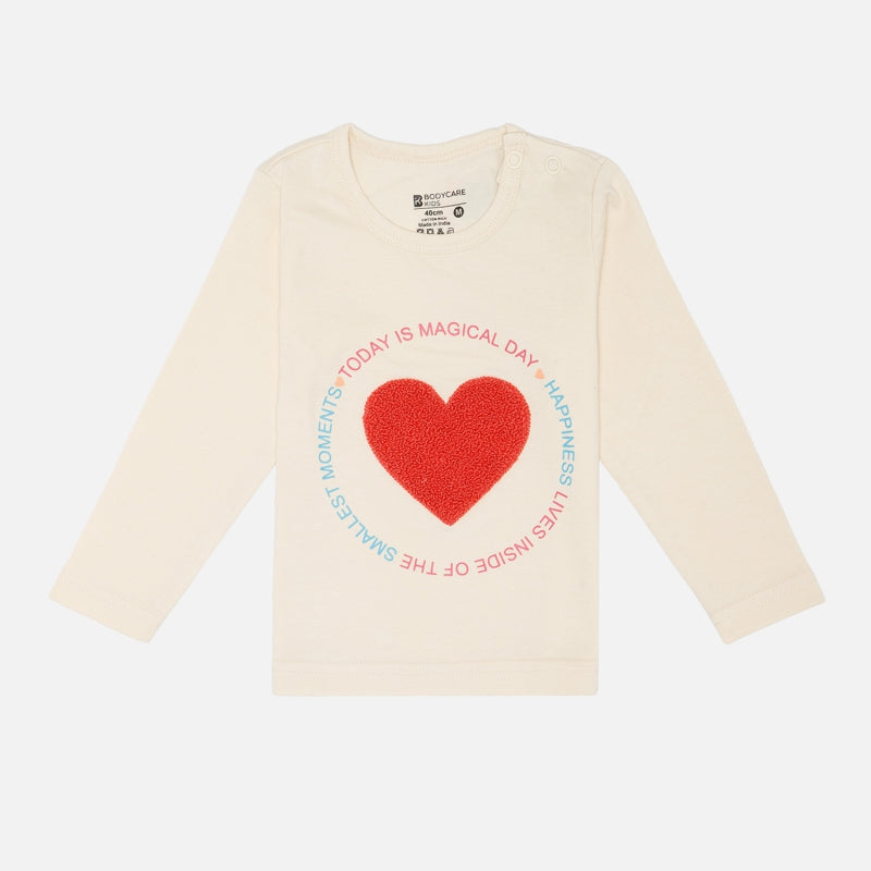 Baby Girls 100% Cotton Printed Full Sleeve T-Shirt for Casual Comfort, Regular Fit and Everyday Wear