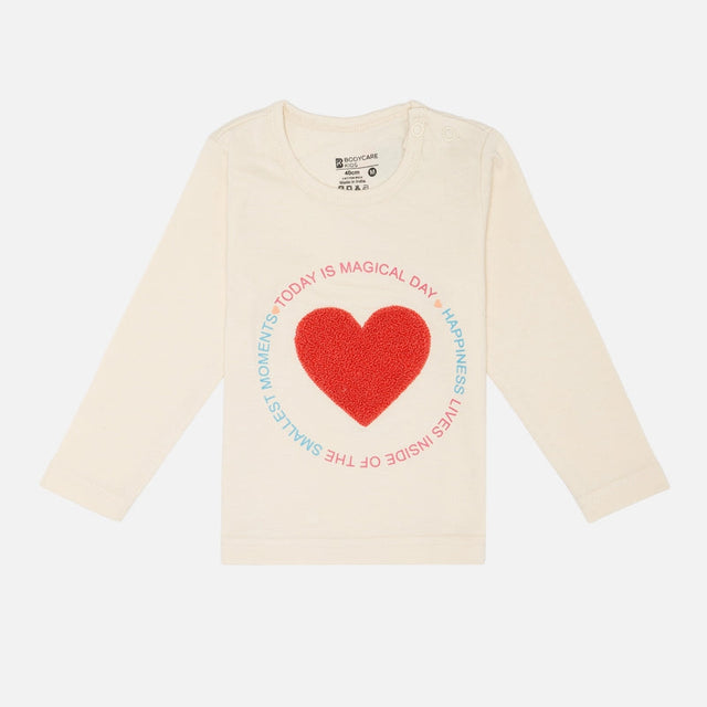 Baby Girls 100% Cotton Printed Full Sleeve T-Shirt for Casual Comfort, Regular Fit and Everyday Wear
