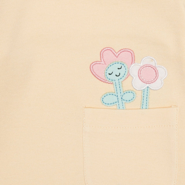 Baby Girls Interlock Cotton T-Shirt with Regular Fit and Soft Breathable Fabric for Casual Everyday Comfort