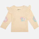 Baby Girls Interlock Cotton T-Shirt with Regular Fit and Soft Breathable Fabric for Casual Everyday Comfort